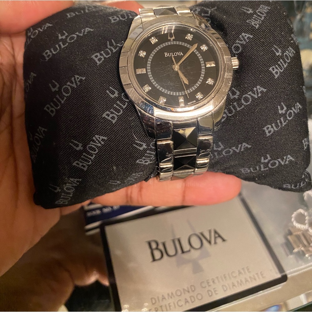 Men Bulova luxury watch with diamonds